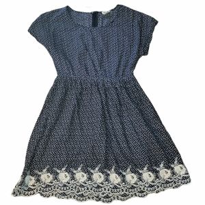 Love Riche Navy Embroidered Dress sz S